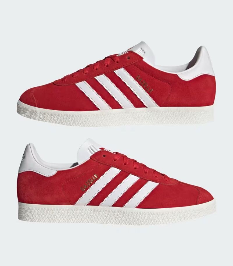 Red adidas gazelles